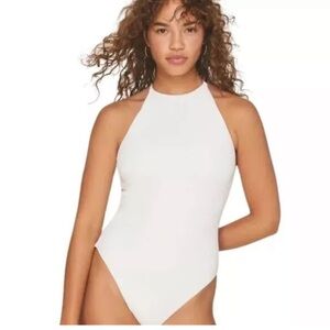NEW Andie The Asbury Rib One Piece swimsuit in Coconut White